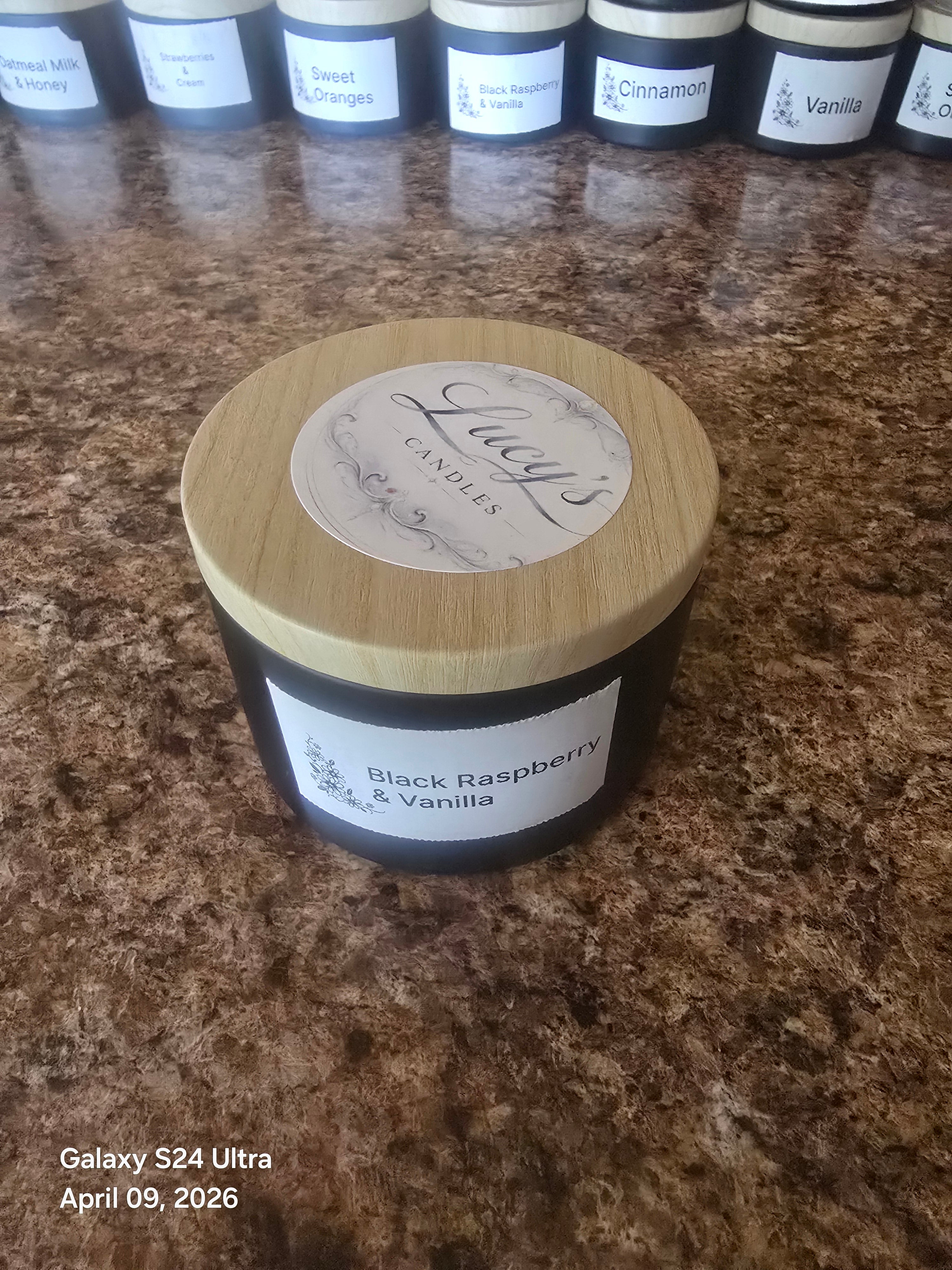 Black raspberries and vanilla candle large tin 8oz