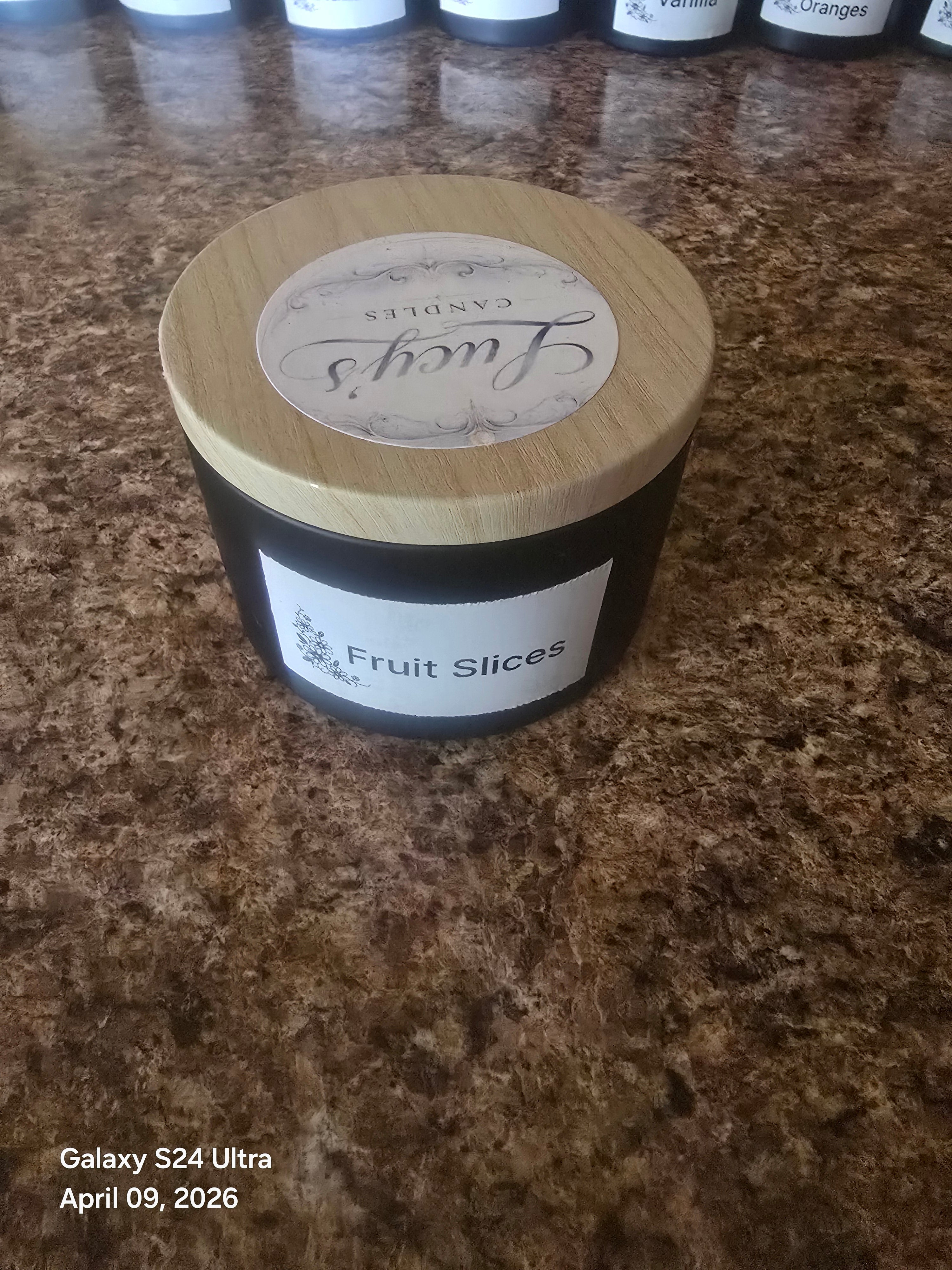 Fruit slices candle large tin 8oz